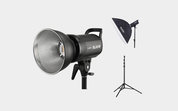 Godox SL60W Led Video Light with Octa @ 600/day