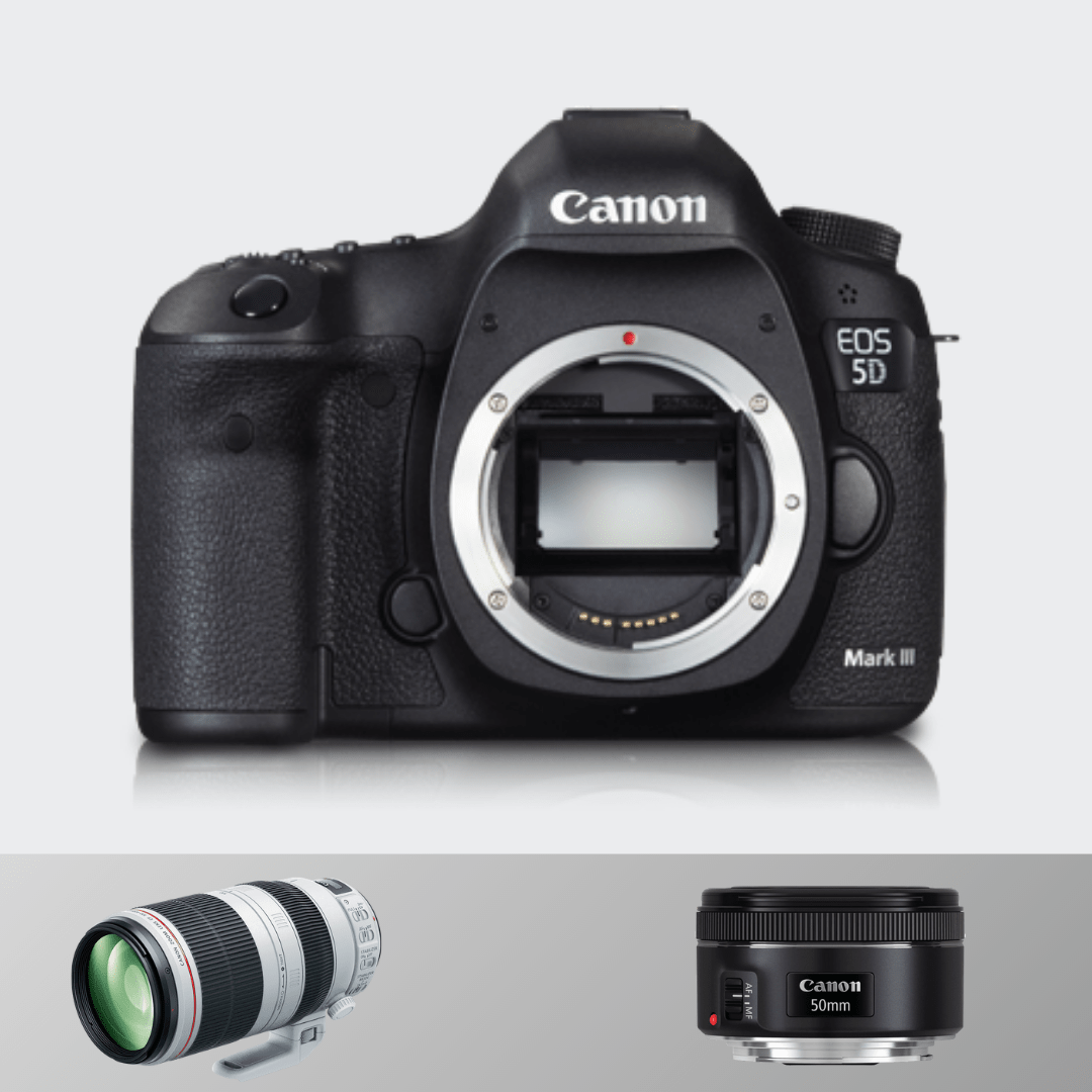 Canon 5d Mark III + 70-200 MM(F 2.8) + 50 MM (F1.8)