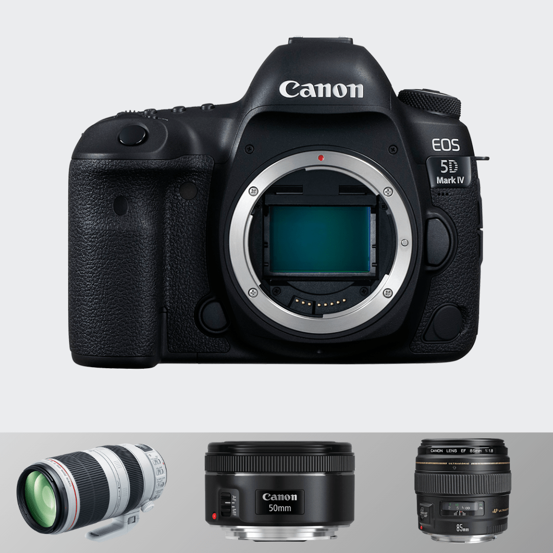 Canon 5d Mark IV + 70-200(F 2.8) + 50 MM (F1.8) + 85 mm (1.4)